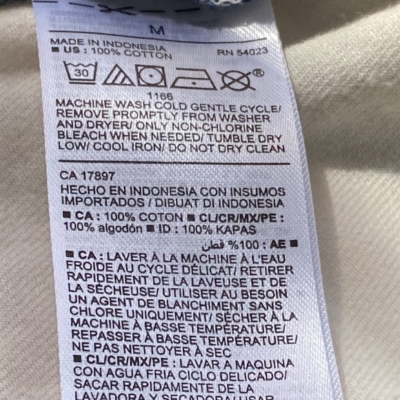 Old Navy Long Sleeve Blue & Cream\Off White Plaid Button Down Shirt Size Medium - Picture 7 of 7